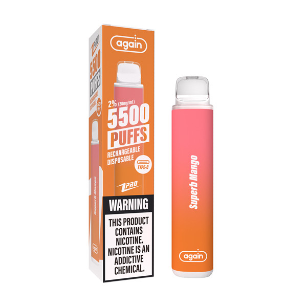 Mix Flavor 5500 Puff Vape 12 Ml Liquid With 650 MAh Rechargeable Battery